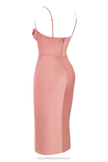 House of CB Kleidung Z26T525 Myrna Rose Satin-Korsett-Slipkleid