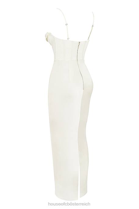 House of CB Kleidung Z26T527 Charmaine elfenbeinfarbenes Korsett-Maxikleid