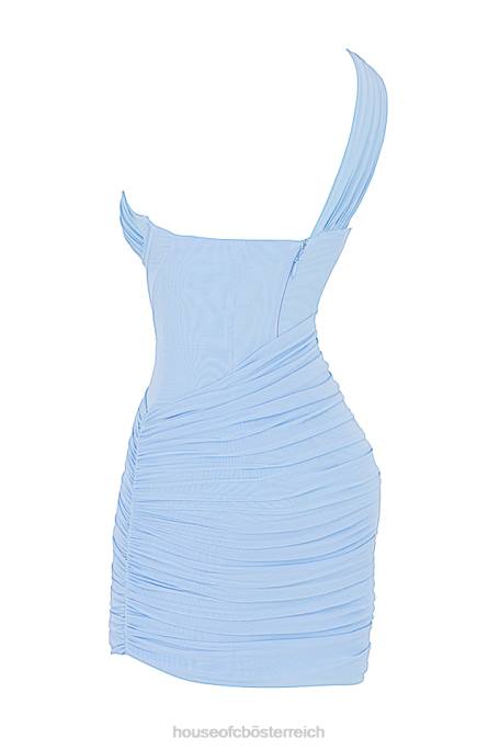 House of CB Kleidung Z26T542 Clementine babyblaues Minikleid mit Ausschnitten