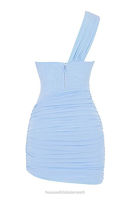 House of CB Kleidung Z26T542 Clementine babyblaues Minikleid mit Ausschnitten