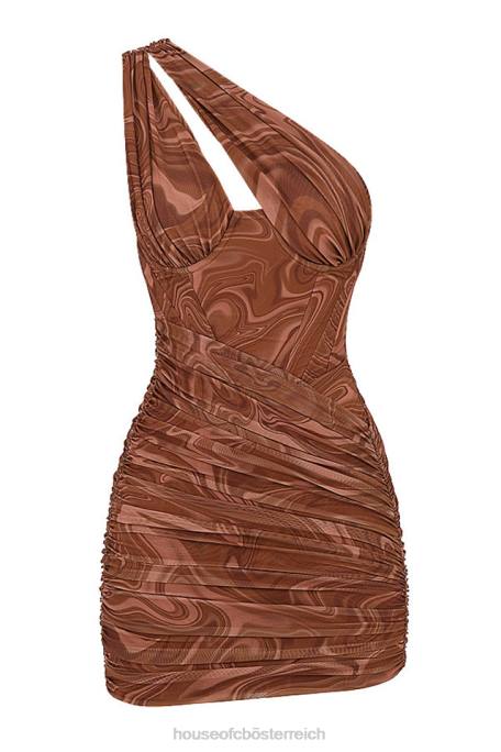 House of CB Kleidung Z26T567 Minikleid mit Clementine-Swirl-Print und Cut-Outs