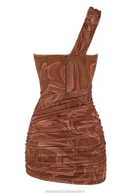 House of CB Kleidung Z26T567 Minikleid mit Clementine-Swirl-Print und Cut-Outs