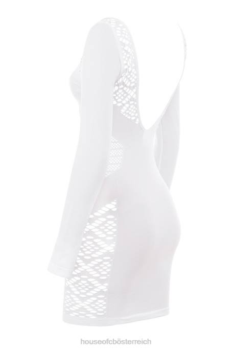 House of CB Kleidung Z26T574 Alana weißes Stretch-Strick-Minikleid