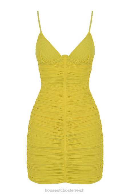 House of CB Kleidung Z26T578 Herrin rockt Spotlight-Lemon-Netzkleid mit tiefem Ausschnitt