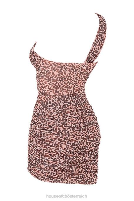 House of CB Kleidung Z26T583 Clementine-Minikleid mit Animal-Print und Cut-Outs