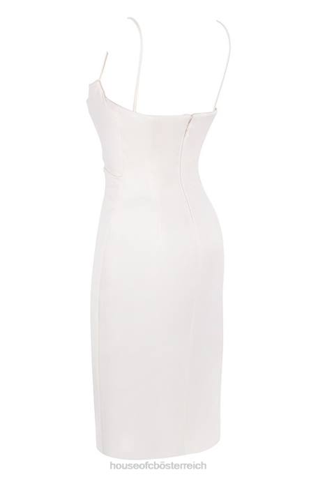 House of CB Kleidung Z26T595 Anja elfenbeinfarbenes Satin-Korsettkleid