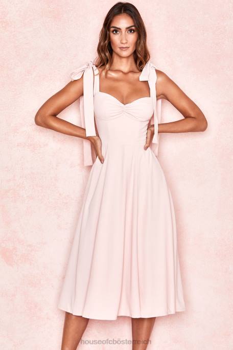 House of CB Kleidung Z26T614 Alicia erröten rosa Midi-Sommerkleid