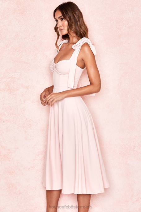 House of CB Kleidung Z26T614 Alicia erröten rosa Midi-Sommerkleid