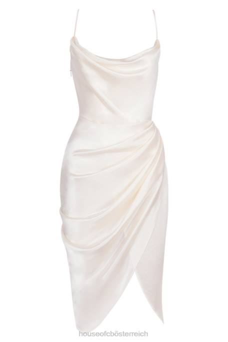 House of CB Kleidung Z26T621 Reva elfenbeinfarbenes Satin-Balkonkorsettkleid