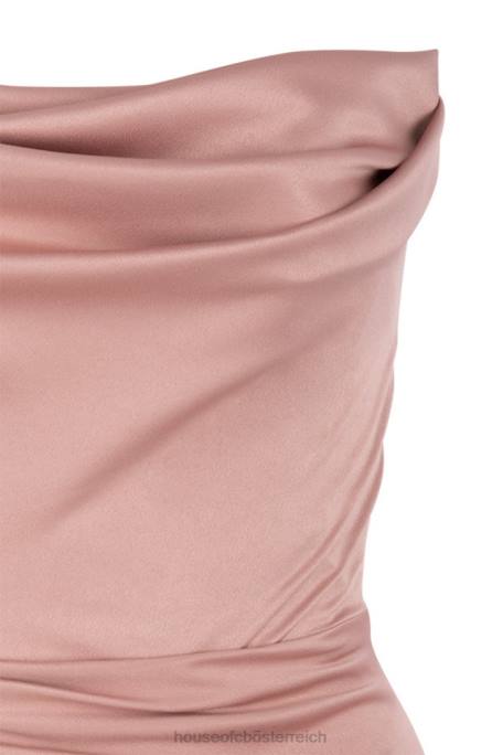 House of CB Kleidung Z26T629 Trägerloses Kleid aus Satin von Adrienne Blush