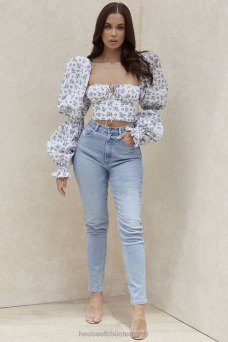 House of CB Kleidung Z26T643 Hellblaue Jeans mit hoher Taille von Bria