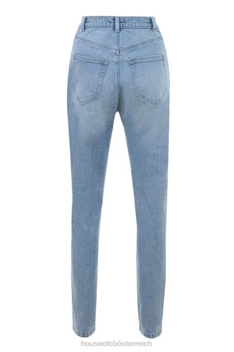 House of CB Kleidung Z26T643 Hellblaue Jeans mit hoher Taille von Bria