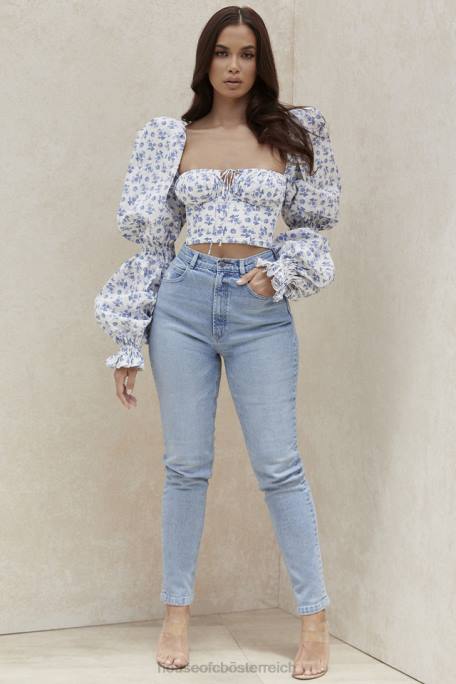 House of CB Kleidung Z26T643 Hellblaue Jeans mit hoher Taille von Bria