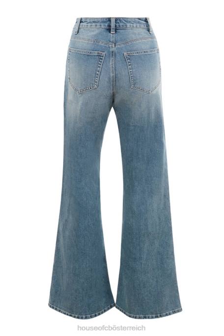 House of CB Kleidung Z26T645 Antonia-Jeans mit hoher Taille und weitem Bein