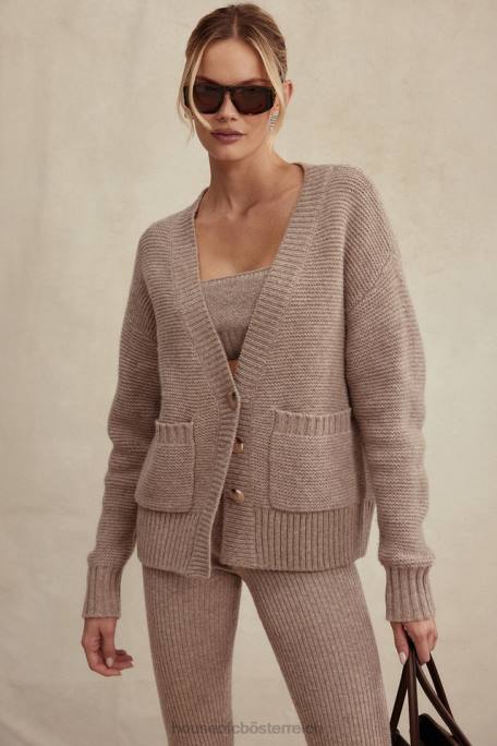 House of CB Kleidung Z26T648 Alara Barley Grobstrick-Cardigan aus Naturwolle