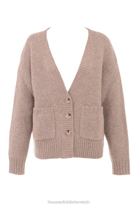 House of CB Kleidung Z26T648 Alara Barley Grobstrick-Cardigan aus Naturwolle