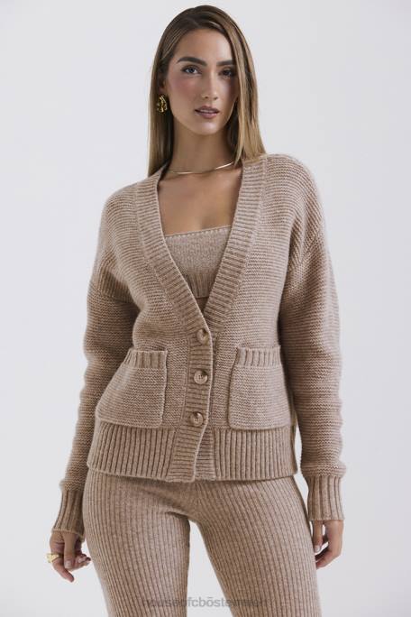 House of CB Kleidung Z26T648 Alara Barley Grobstrick-Cardigan aus Naturwolle