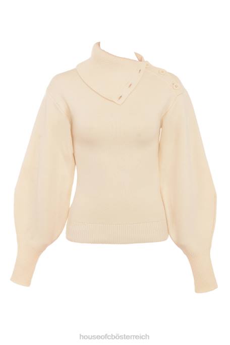 House of CB Kleidung Z26T655 Cremefarbener Adelita-Pullover aus Kaschmirmischung