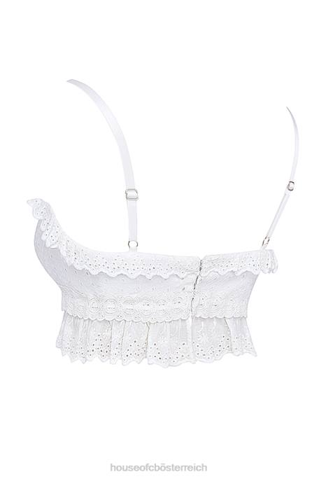 House of CB Kleidung Z26T674 Weißes Bralette-Oberteil „Federica“ mit Broderie Anglais