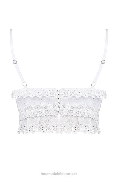 House of CB Kleidung Z26T674 Weißes Bralette-Oberteil „Federica“ mit Broderie Anglais