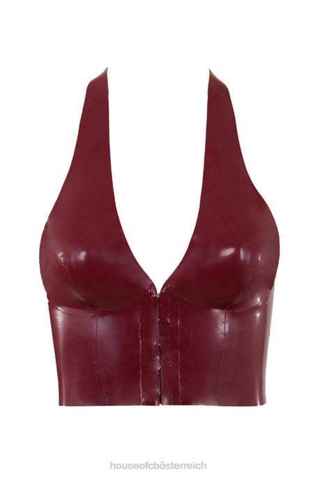 House of CB Kleidung Z26T681 Ariadne Merlot Latex-Neckholder-Top