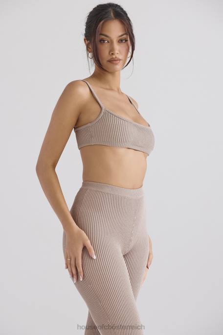 House of CB Kleidung Z26T691 Mischa Taupe-Bralette aus Rippstrick