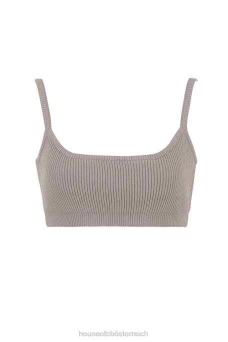 House of CB Kleidung Z26T691 Mischa Taupe-Bralette aus Rippstrick