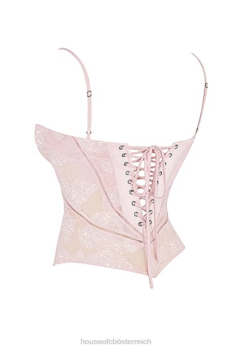 House of CB Kleidung Z26T704 Rosafarbenes florales Spitzen-Camisole von Lisette