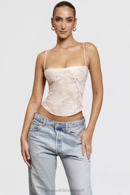 House of CB Kleidung Z26T704 Rosafarbenes florales Spitzen-Camisole von Lisette