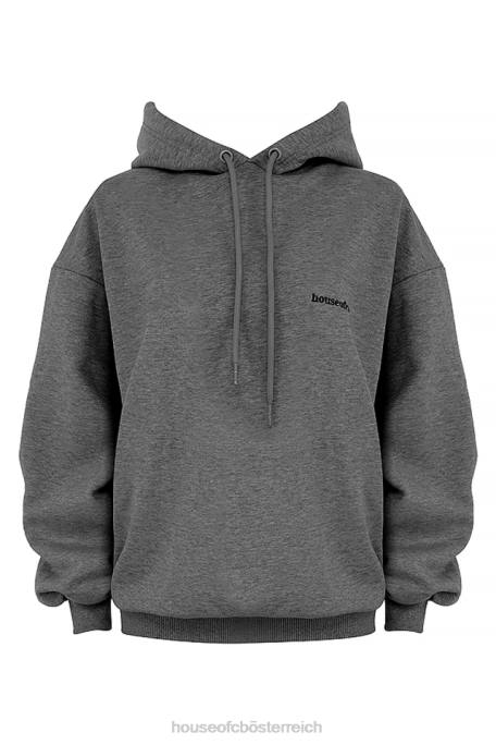 House of CB Kleidung Z26T726 Halo dunkelgrauer übergroßer Kapuzenpullover