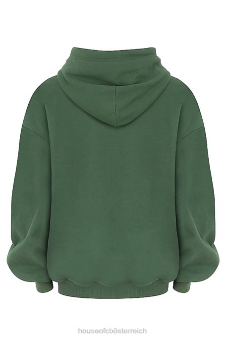 House of CB Kleidung Z26T728 Halo Moss übergroßer Kapuzenpullover