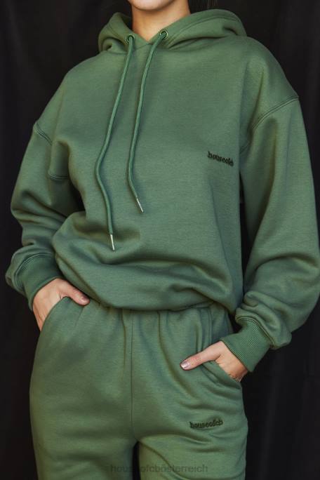 House of CB Kleidung Z26T728 Halo Moss übergroßer Kapuzenpullover