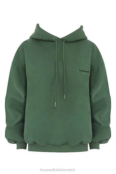 House of CB Kleidung Z26T728 Halo Moss übergroßer Kapuzenpullover