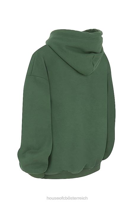 House of CB Kleidung Z26T728 Halo Moss übergroßer Kapuzenpullover