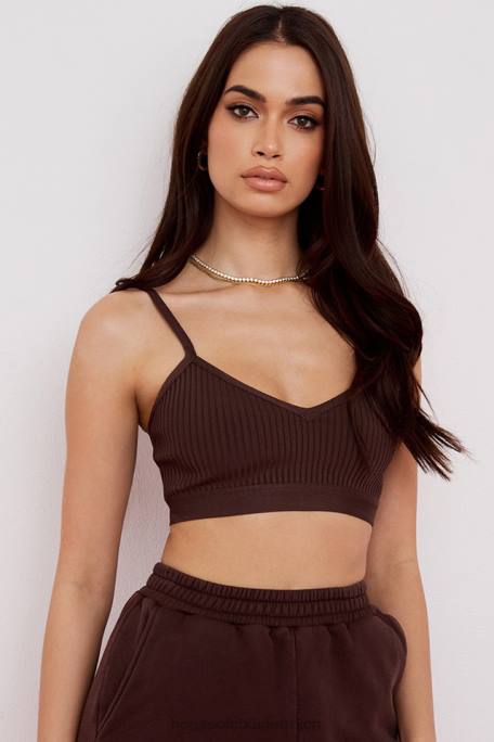 House of CB Kleidung Z26T760 Evie braunes Bandage-Bralette