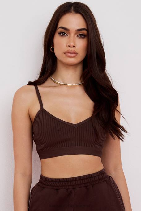 House of CB Kleidung Z26T760 Evie braunes Bandage-Bralette