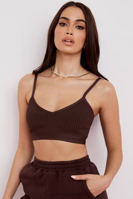 House of CB Kleidung Z26T760 Evie braunes Bandage-Bralette