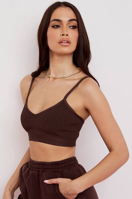 House of CB Kleidung Z26T760 Evie braunes Bandage-Bralette