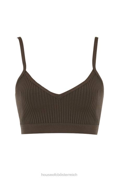 House of CB Kleidung Z26T760 Evie braunes Bandage-Bralette