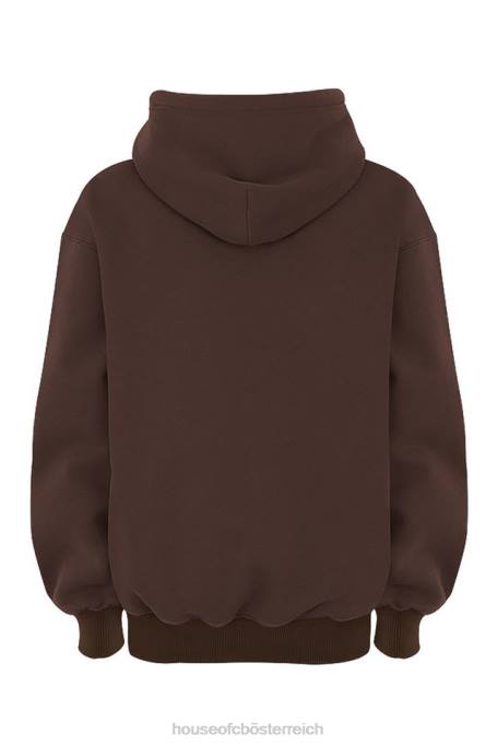 House of CB Kleidung Z26T761 Halo Chocolate übergroßer Kapuzenpullover