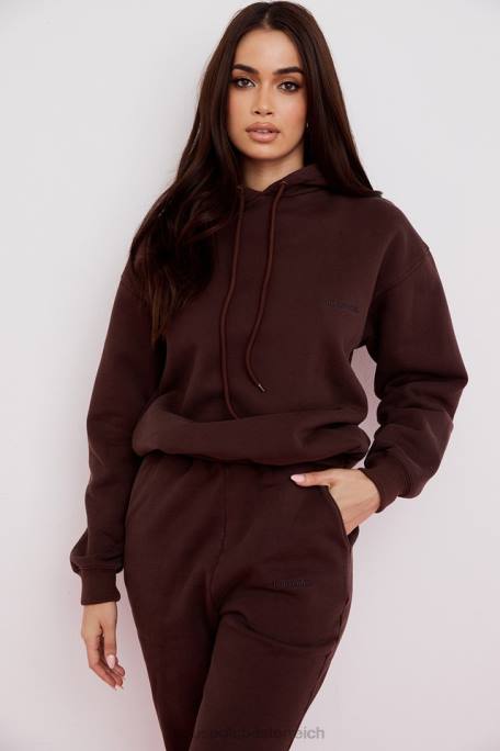 House of CB Kleidung Z26T761 Halo Chocolate übergroßer Kapuzenpullover