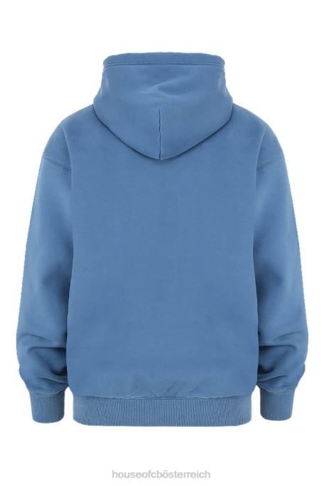 House of CB Kleidung Z26T764 Halo Azure übergroßer Kapuzenpullover