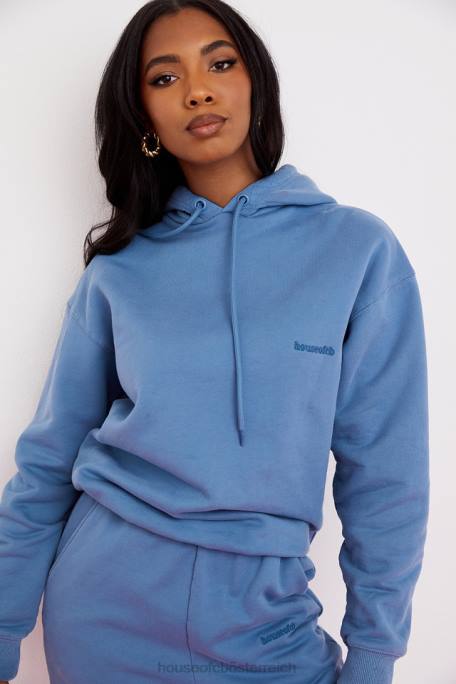 House of CB Kleidung Z26T764 Halo Azure übergroßer Kapuzenpullover