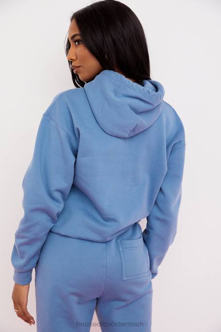 House of CB Kleidung Z26T764 Halo Azure übergroßer Kapuzenpullover