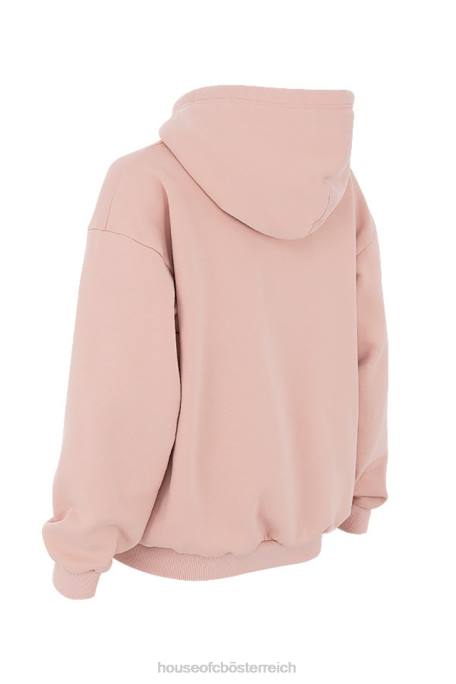 House of CB Kleidung Z26T766 Storm Blush Blush Kapuzenpullover mit durchgehendem Reißverschluss