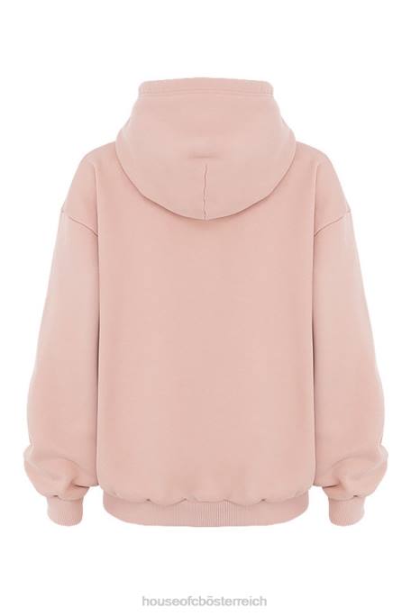 House of CB Kleidung Z26T766 Storm Blush Blush Kapuzenpullover mit durchgehendem Reißverschluss