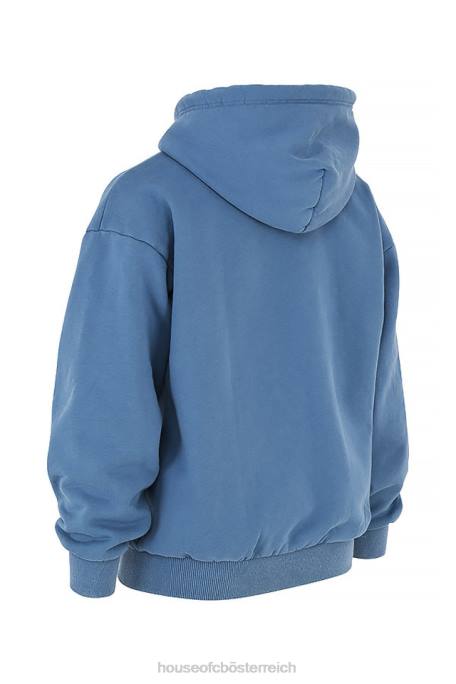 House of CB Kleidung Z26T769 Sturm-Azure-Kapuzenpullover mit durchgehendem Reißverschluss