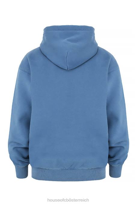 House of CB Kleidung Z26T769 Sturm-Azure-Kapuzenpullover mit durchgehendem Reißverschluss