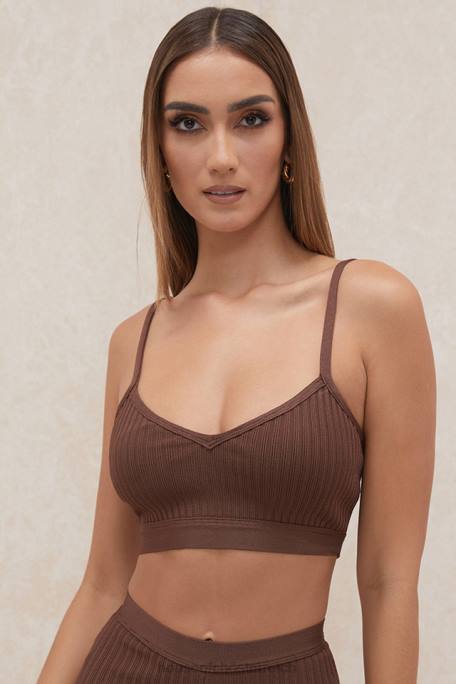 House of CB Kleidung Z26T776 Evie Bandage-Bralette in Schokoladenbraun