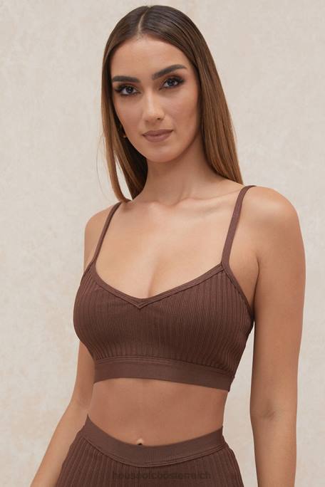 House of CB Kleidung Z26T776 Evie Bandage-Bralette in Schokoladenbraun